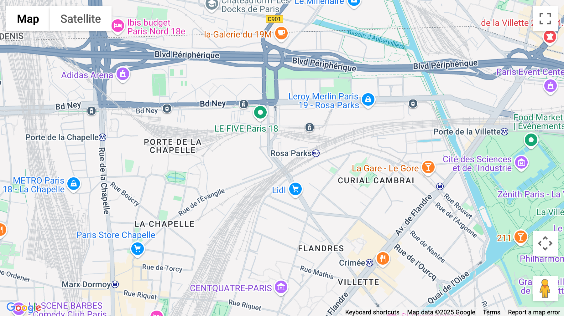 Click for interative map of 198 Rue d'Aubervilliers, Tribu Building, Paris