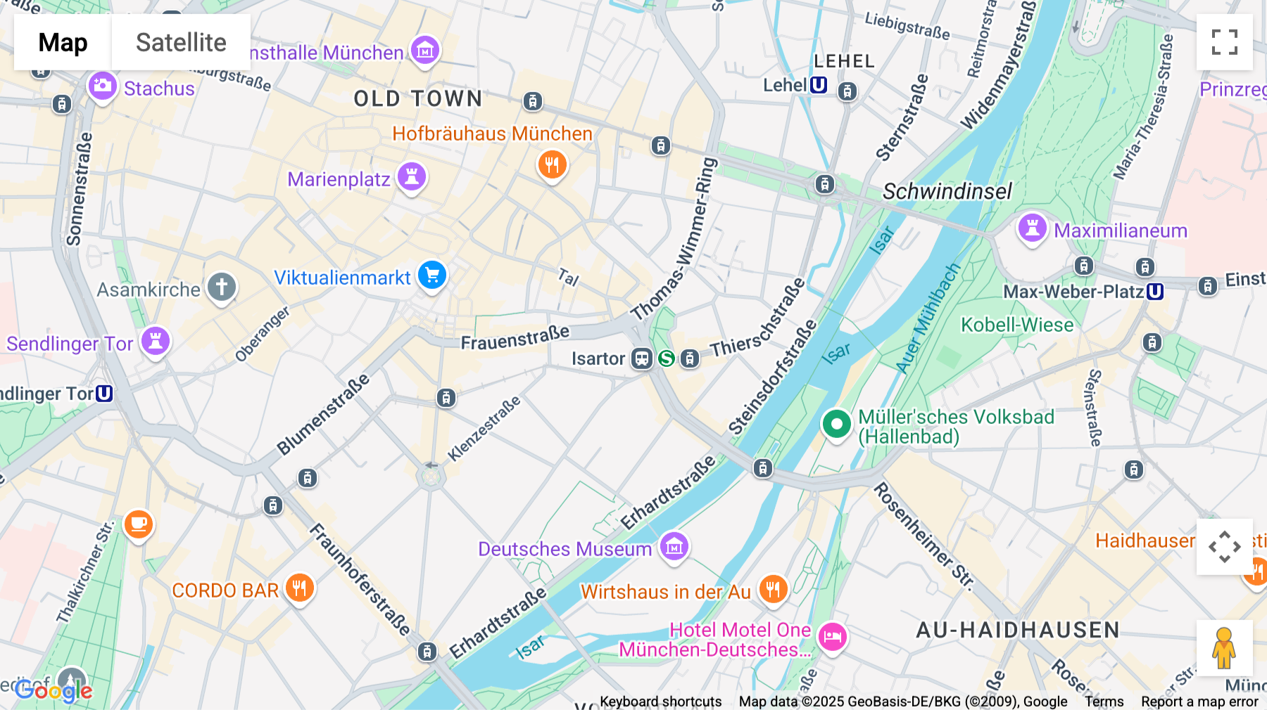 Click for interative map of Isartorplatz 8, Munich