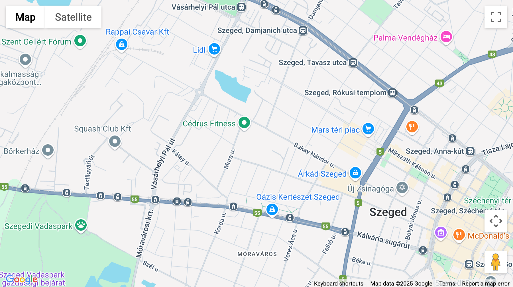 Click for interative map of Bakay Nándor Utca 24, Cédrus Offices, Szeged