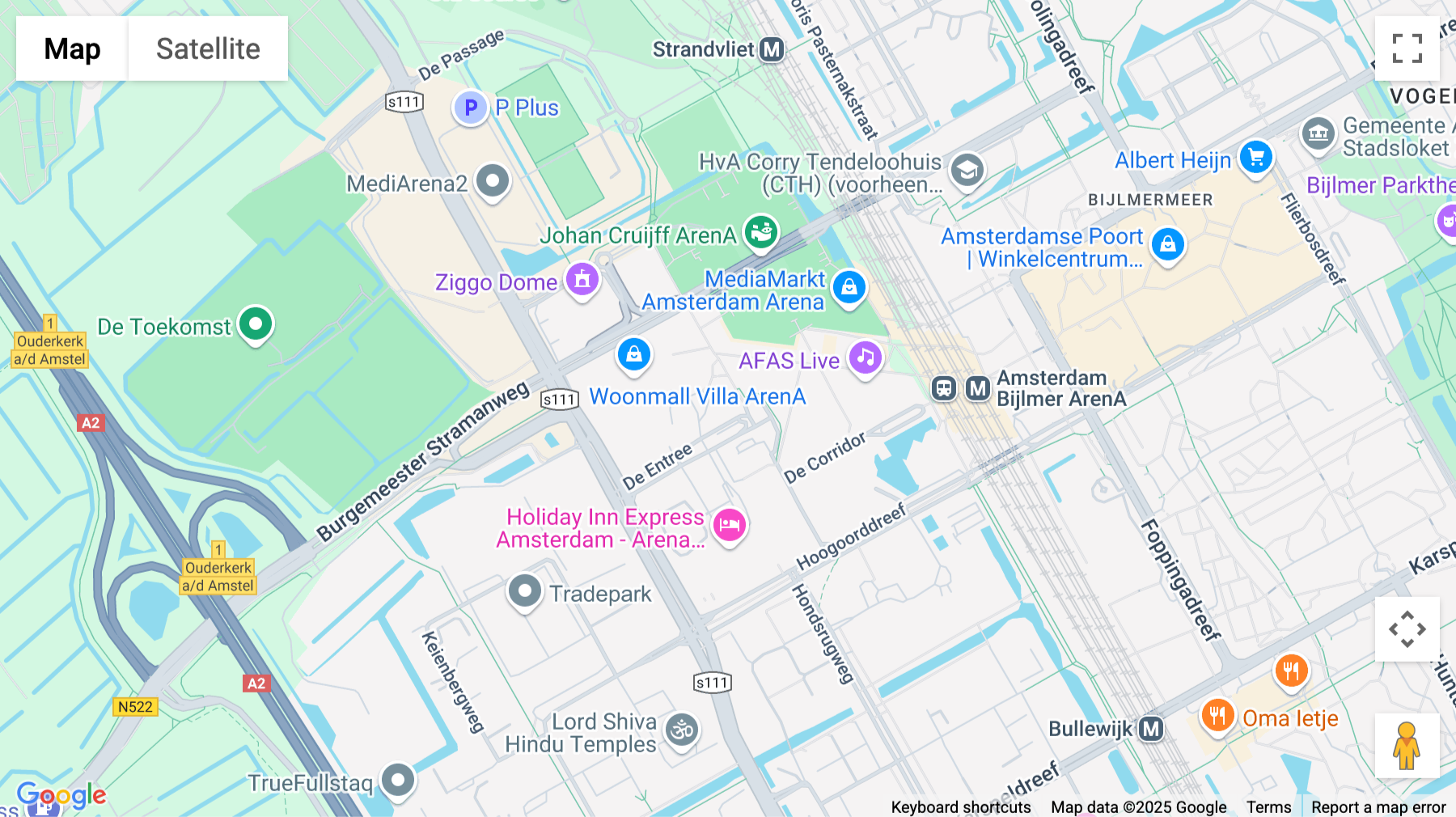 Click for interative map of De Entree 201, Amsterdam