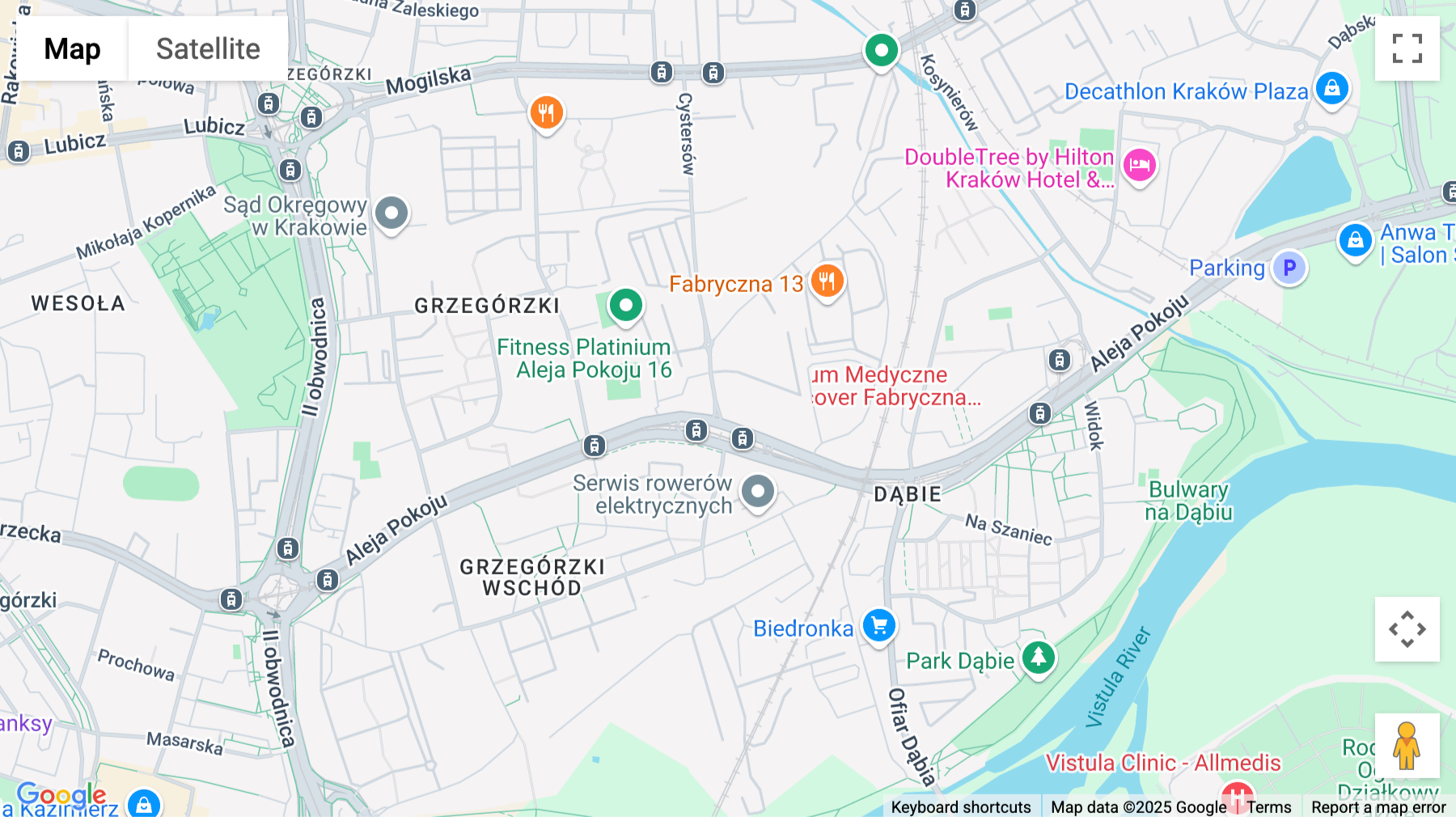Click for interative map of Brain Park, Fabryczna 1, Krakow