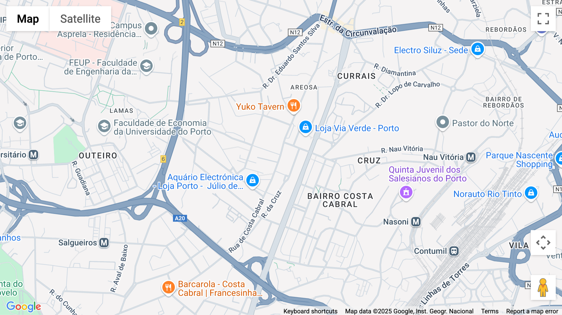 Click for interative map of Rua de Costa Cabral, 2066, Porto