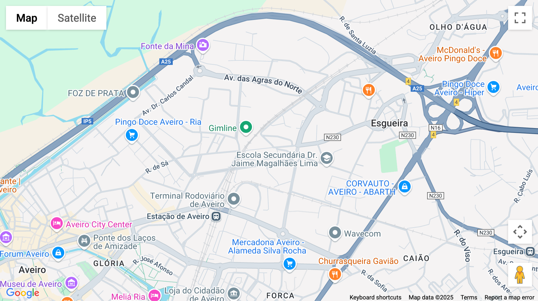 Click for interative map of Rua José Luciano de Castro nº34, Esgueira, Aveiro