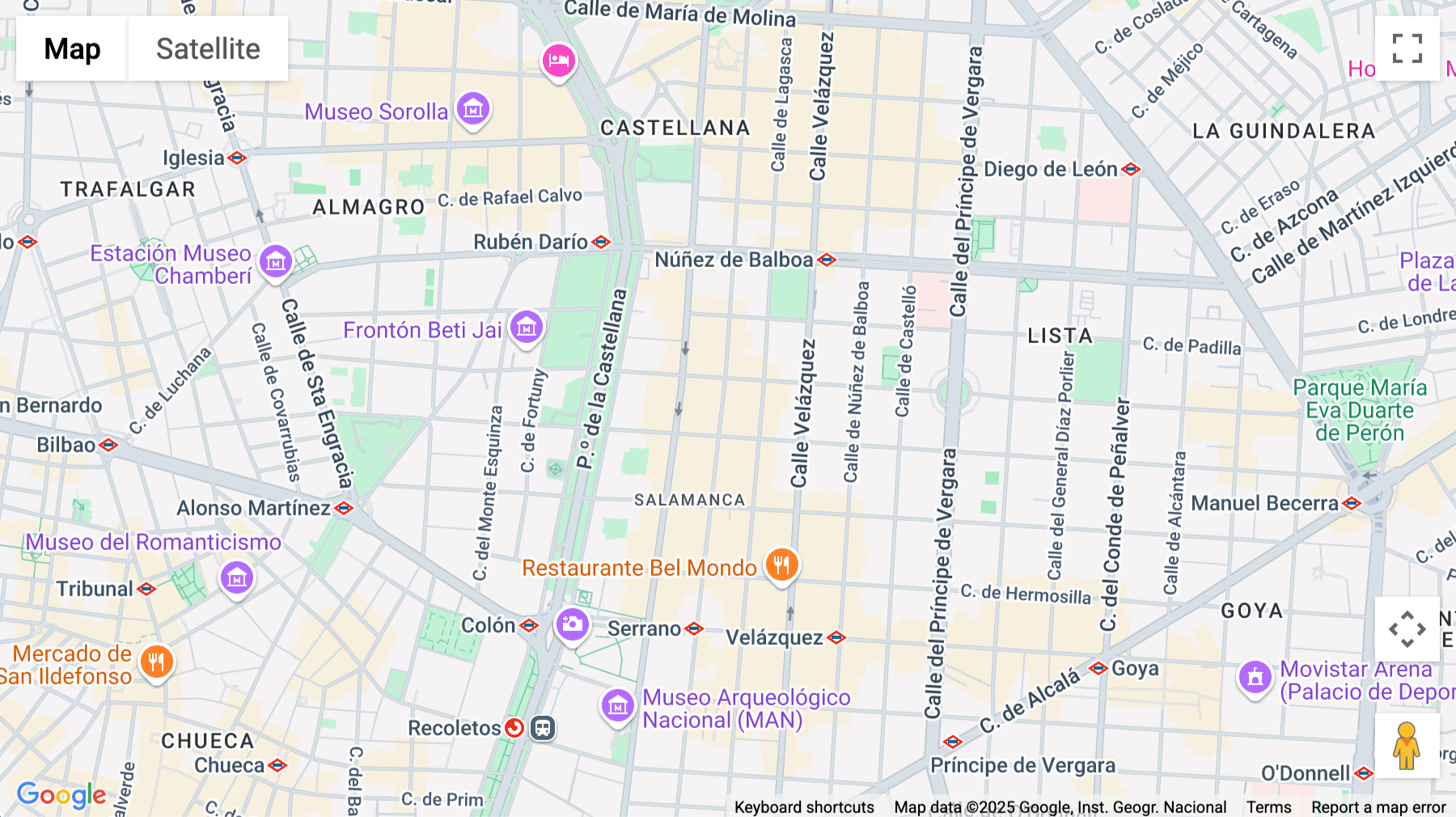 Click for interative map of Calle Claudio Coello, Numero 76, Madrid