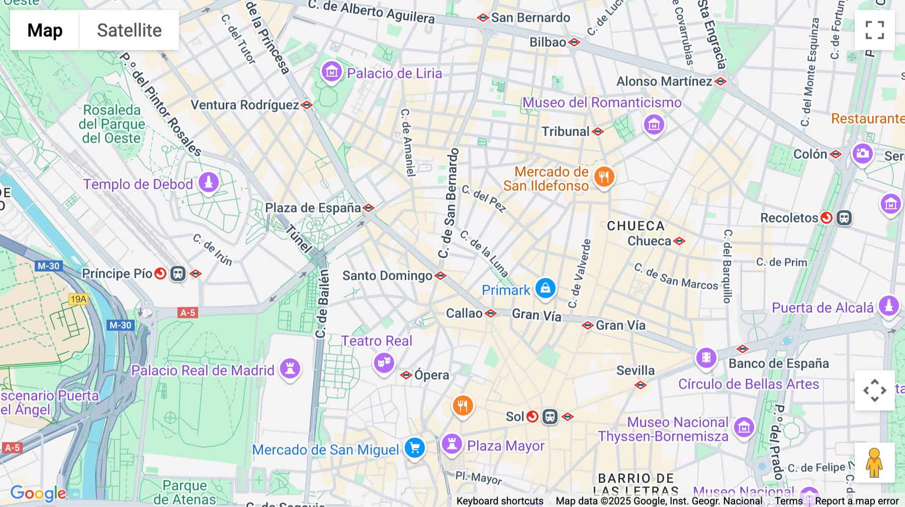 Click for interative map of Gran Vía 4, Madrid