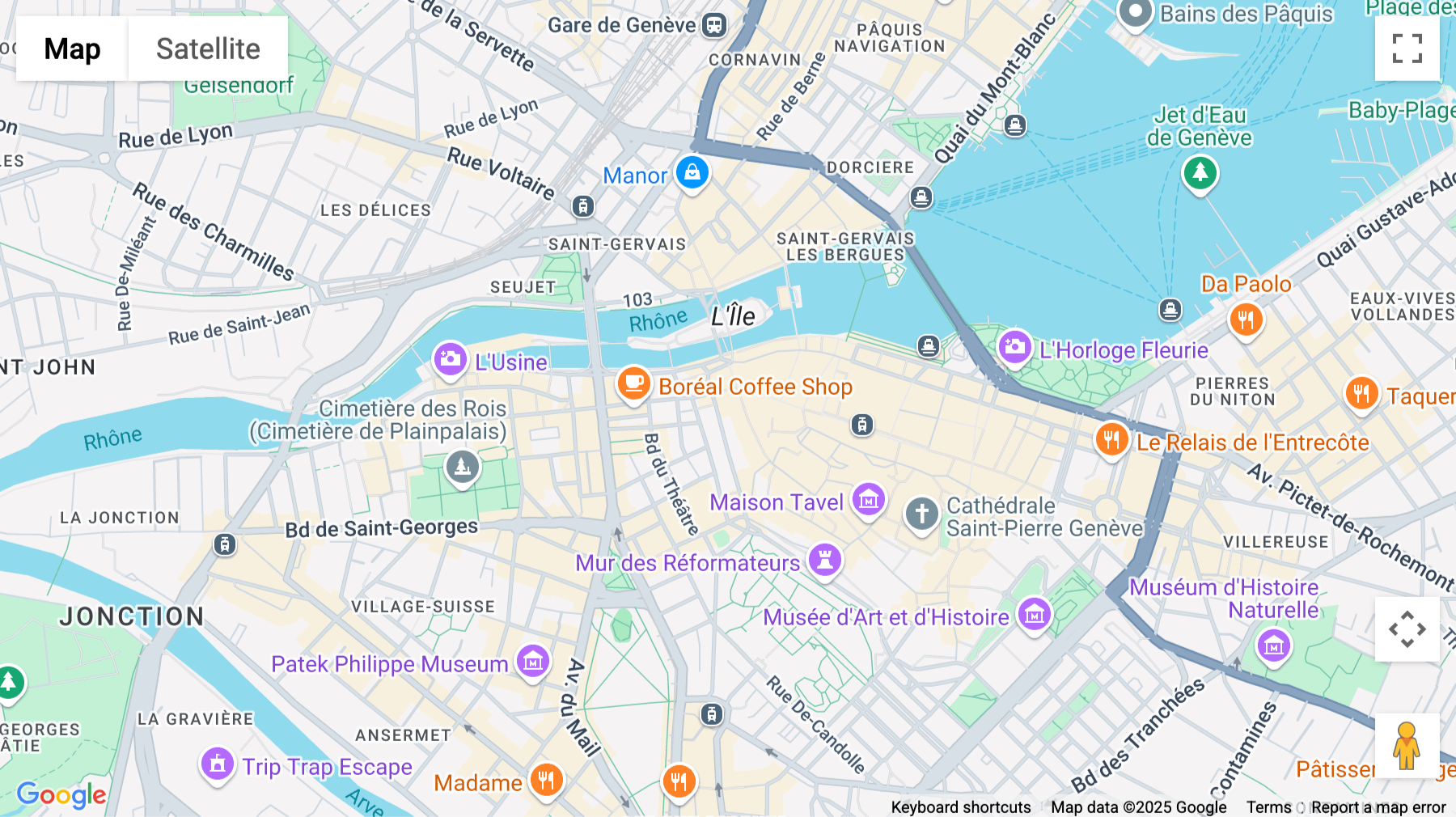 Click for interative map of Rue de la Corraterie 5, Hôtel de Banque, Geneva