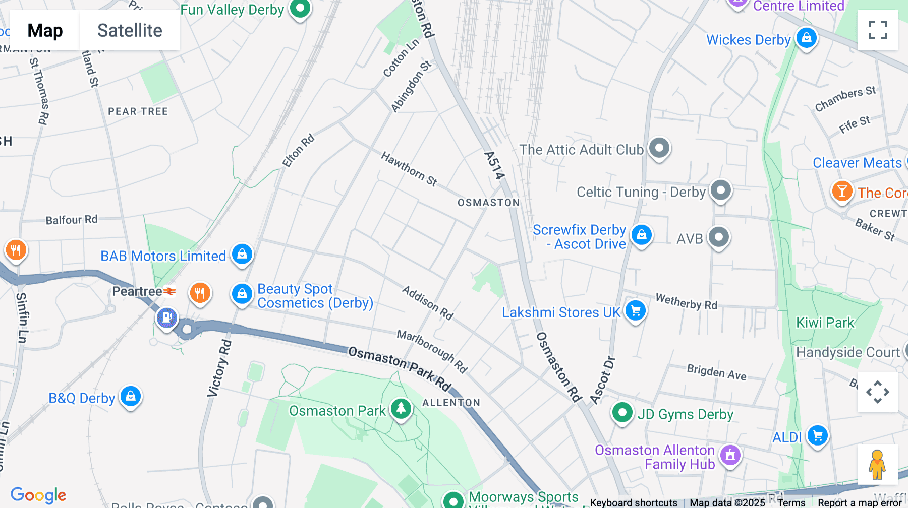 Click for interative map of 80 Nightingale Road, Marble Hall, Derby
