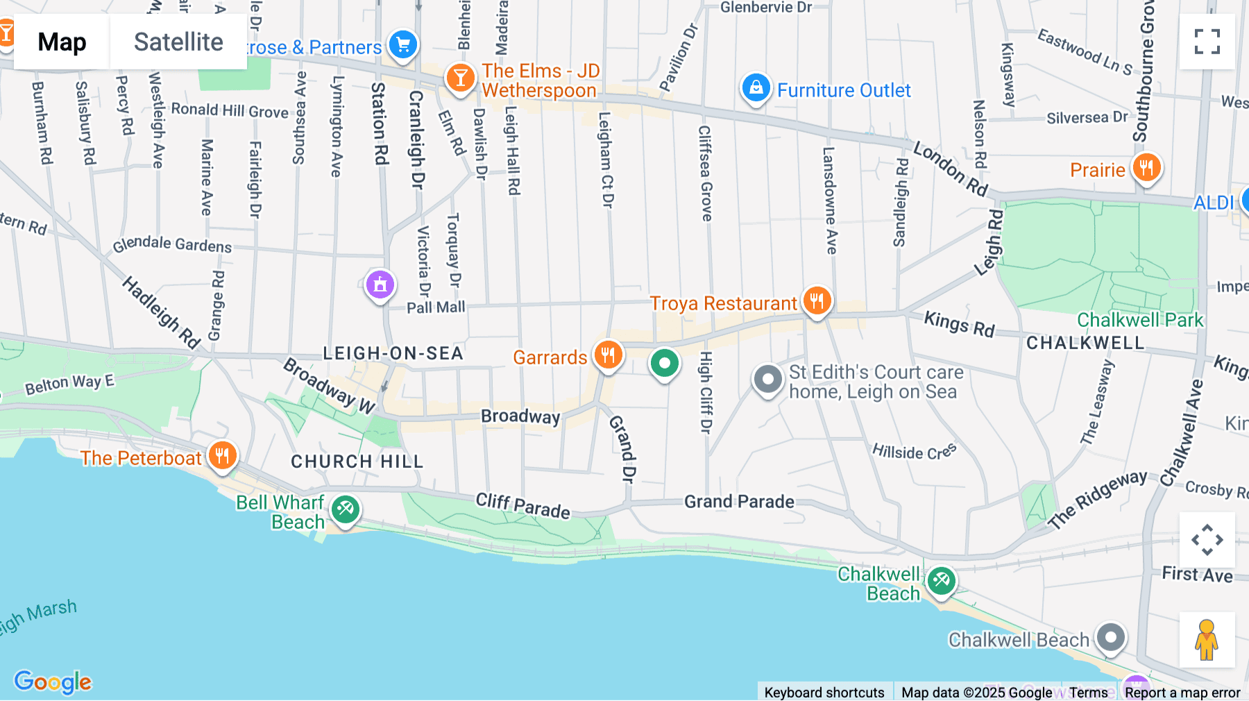 Click for interative map of 282 Leigh Road, Leigh-On-Sea