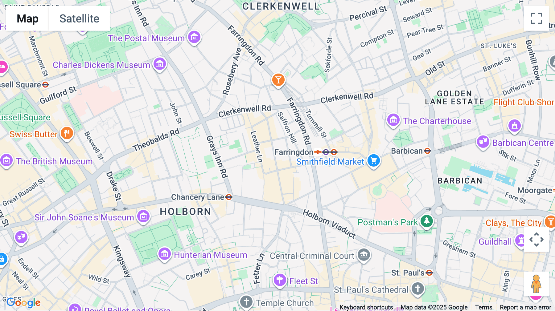Click for interative map of 34-35 Hatton Garden, London