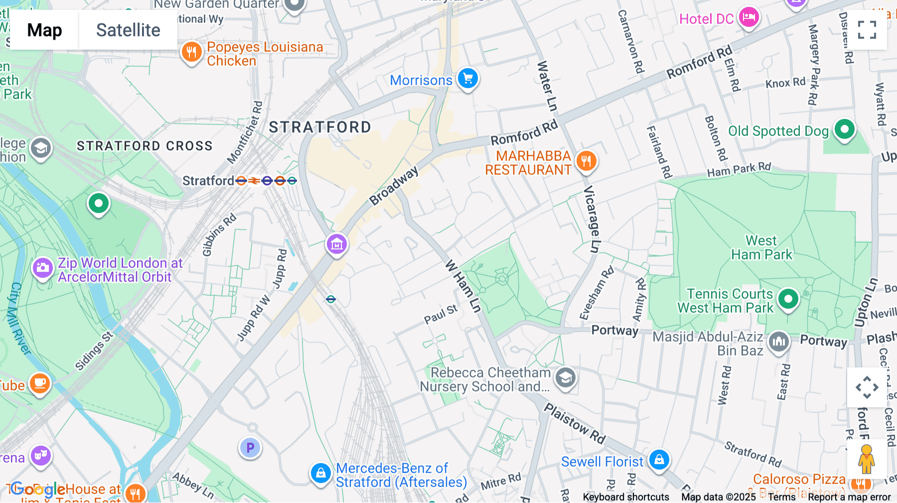 Click for interative map of 61A West Ham Lane, London