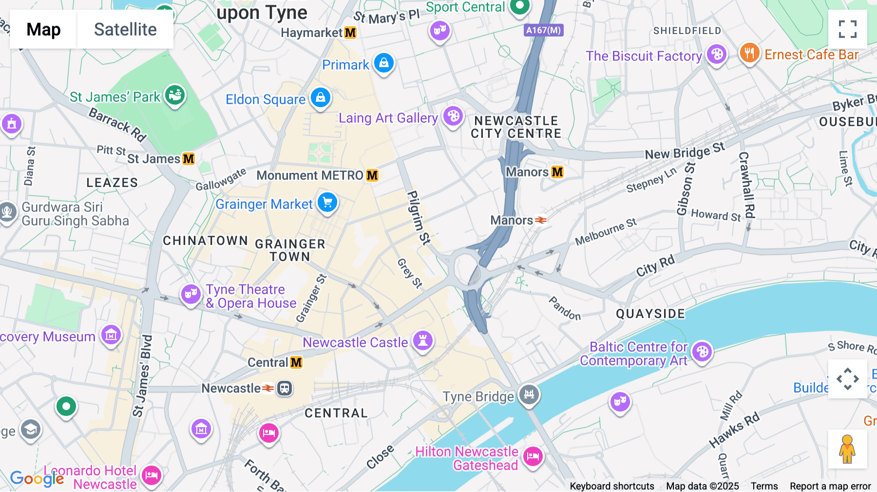 Click for interative map of Pilgrim Street, Bank House, Newcastle