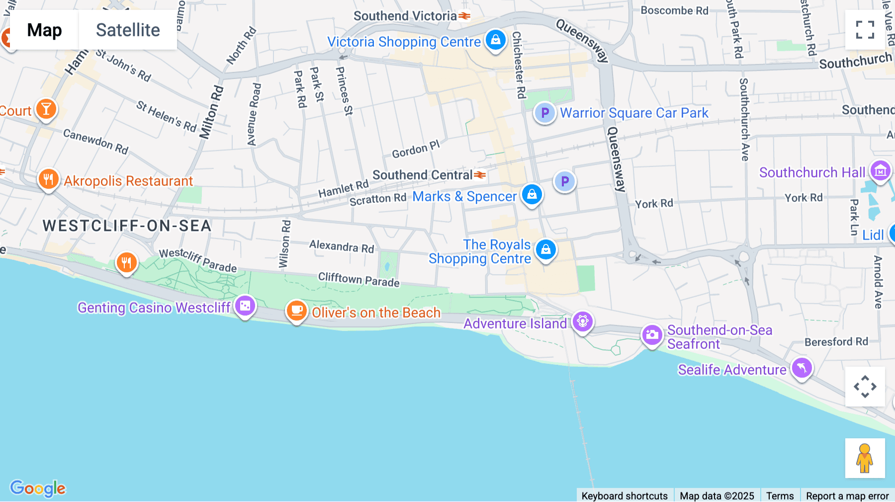 Click for interative map of 52-54 Alexandra Street, Southend-on-Sea