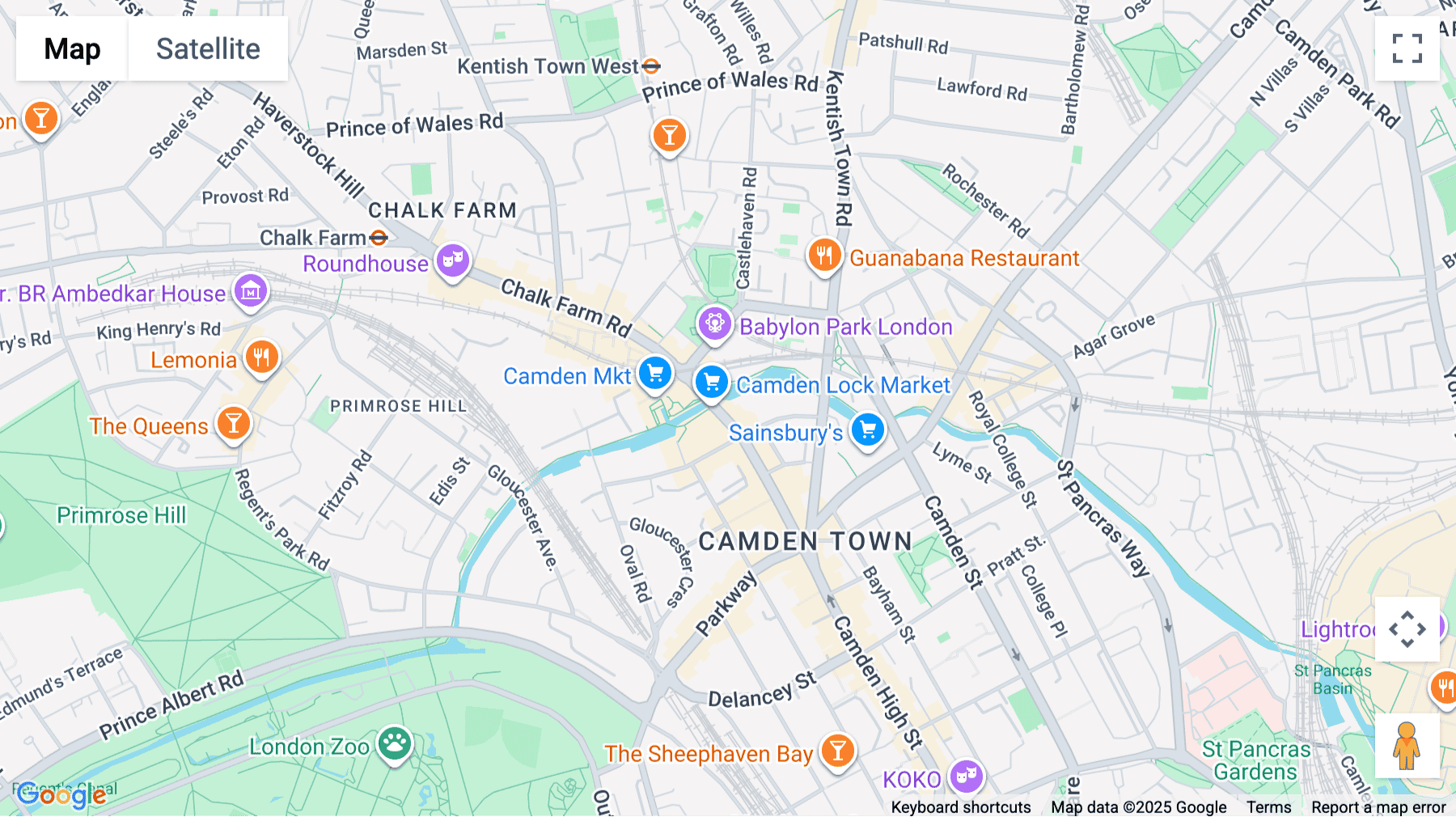 Click for interative map of Camden High Street, London