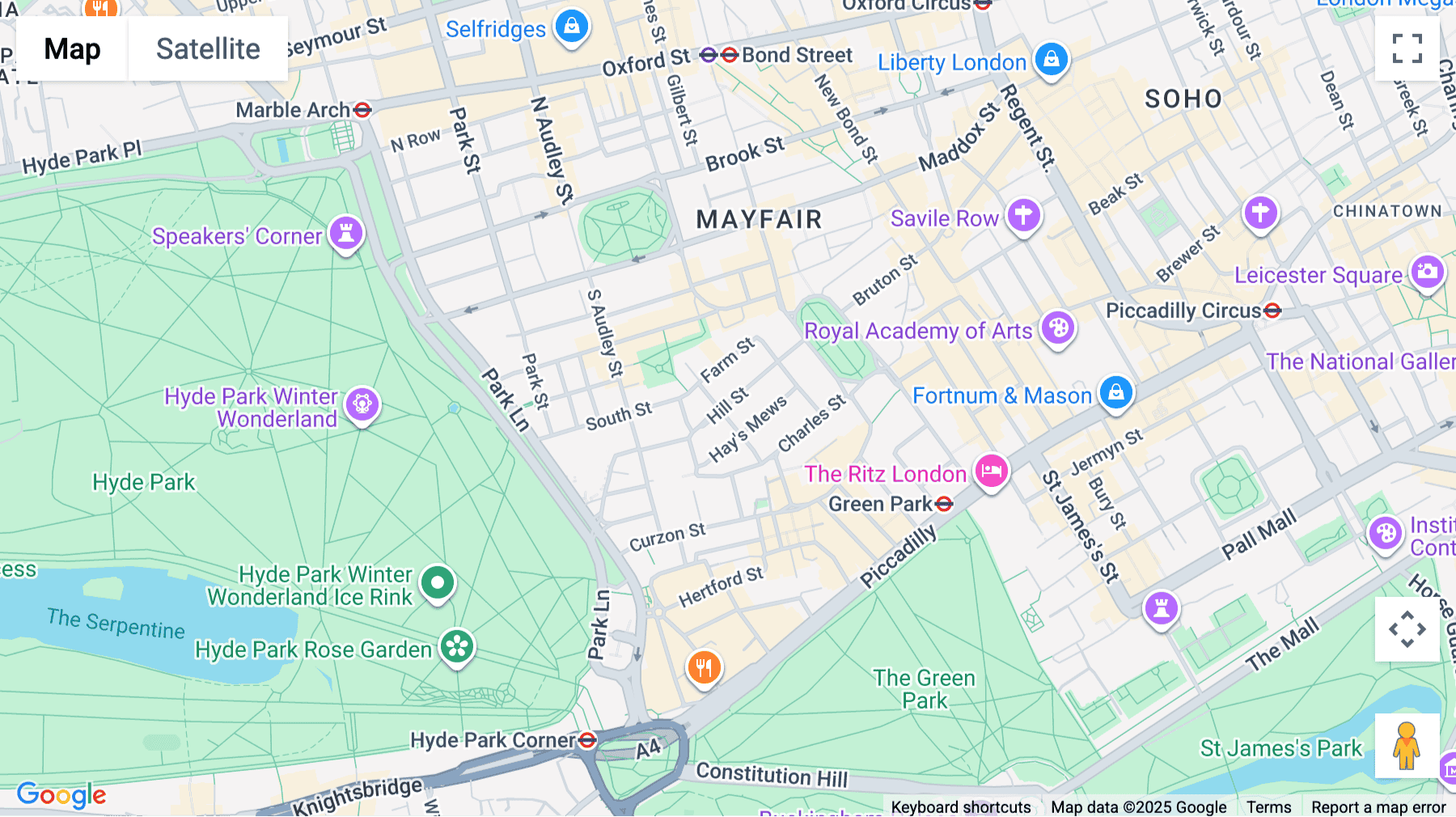 Click for interative map of 27 Hill Street, London