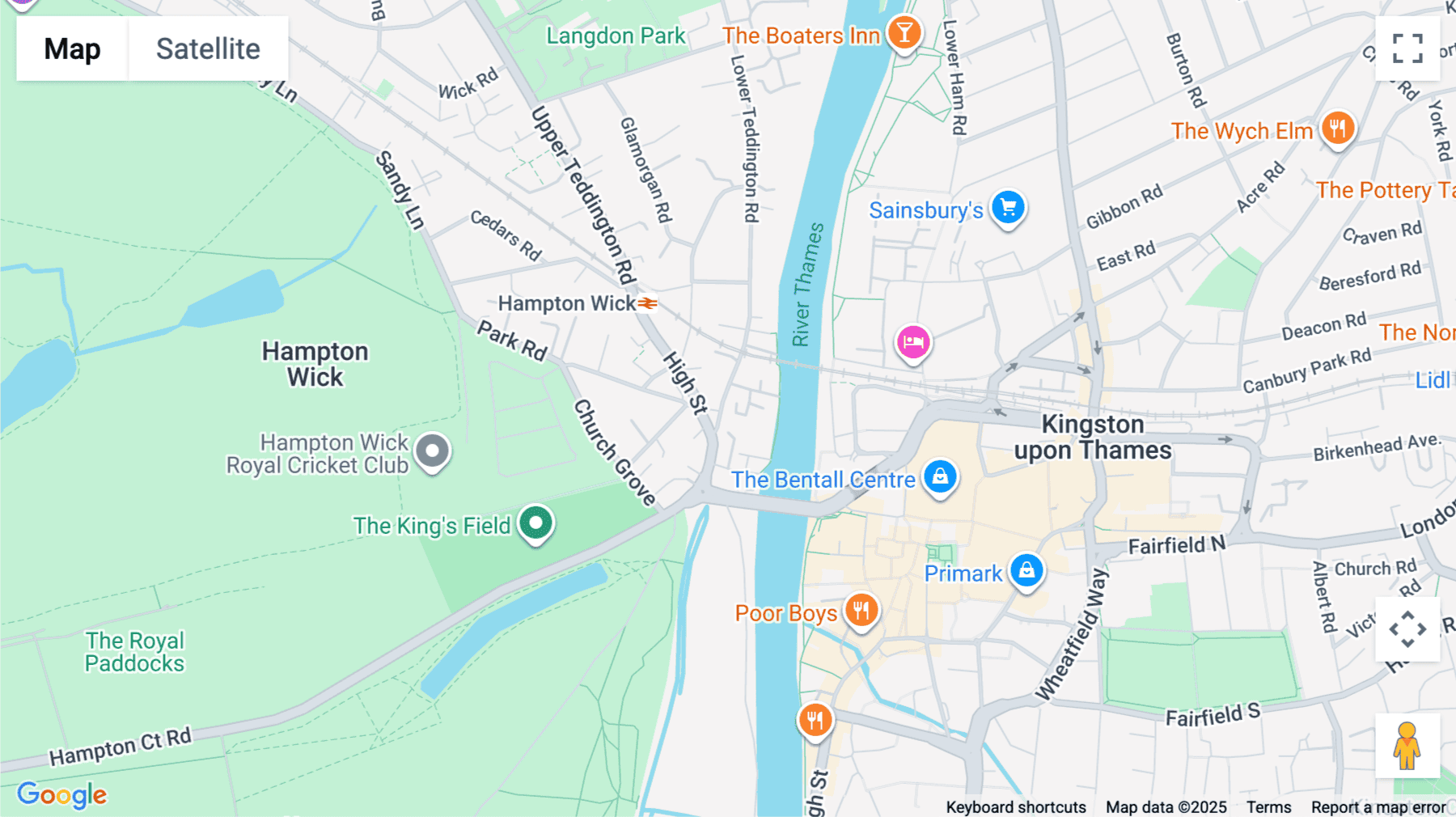 Click for interative map of 6 Lower Teddington Road, Rivermead, Hampton Wick, Kingston Upon Thames