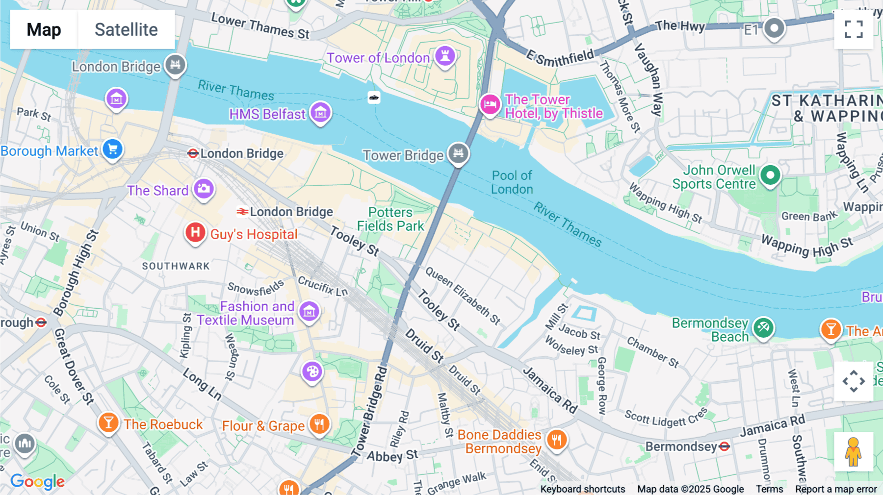 Click for interative map of 3 Gainsford Street, Tower Bridge, London