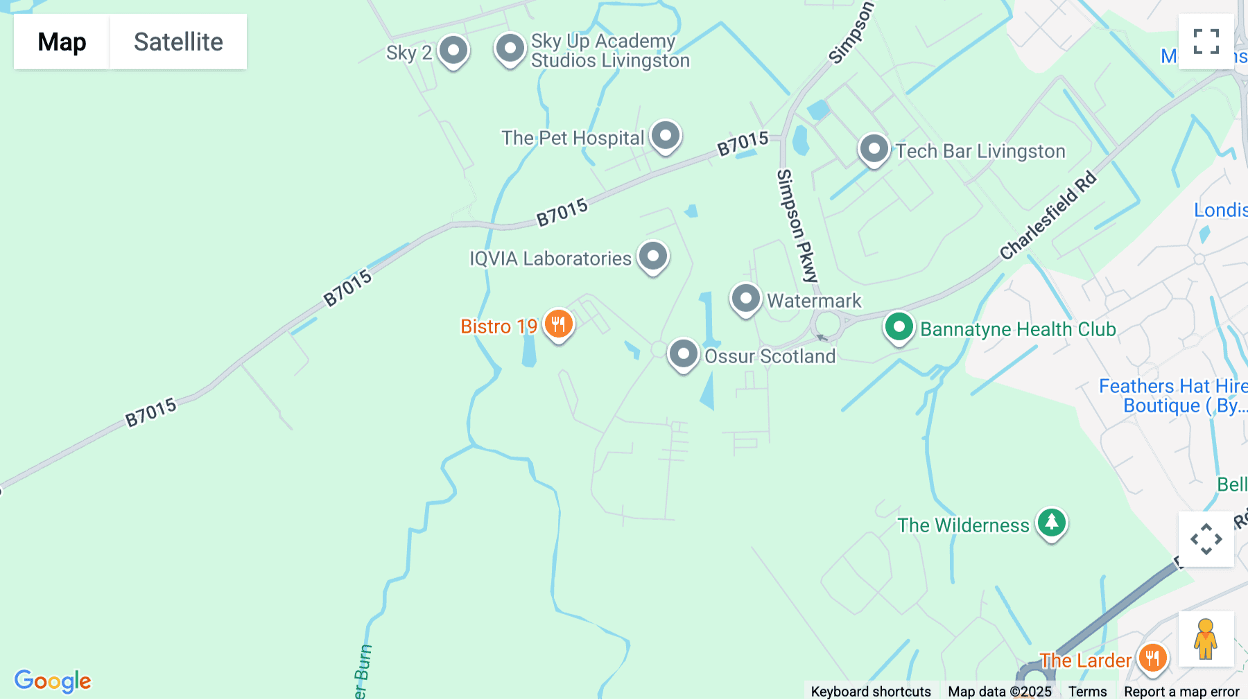 Click for interative map of Rosebank Way, The Alba Centre, Livingston