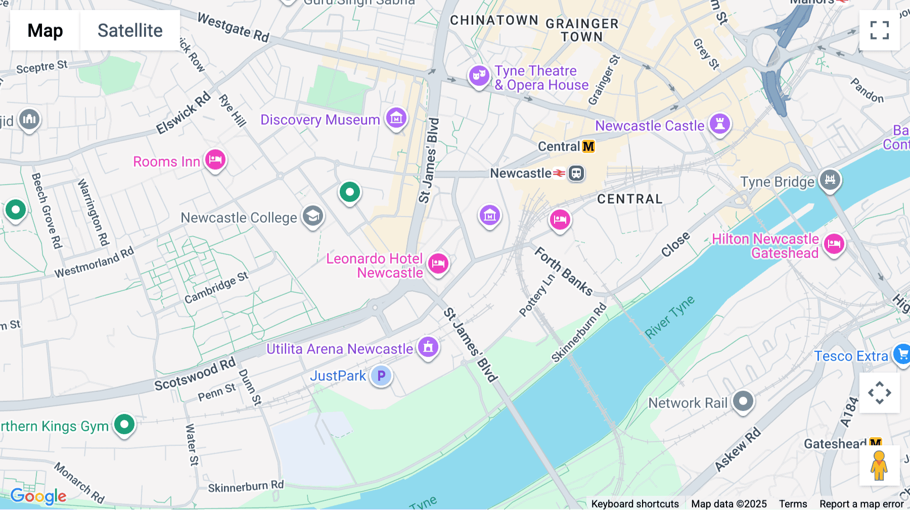 Click for interative map of 2 St James’ Gate, Newcastle