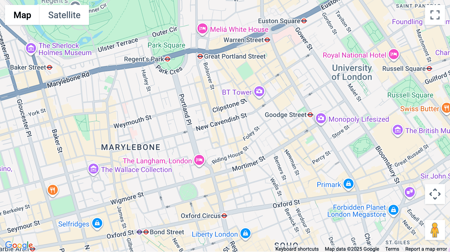 Click for interative map of 17 Gosfield Street, London