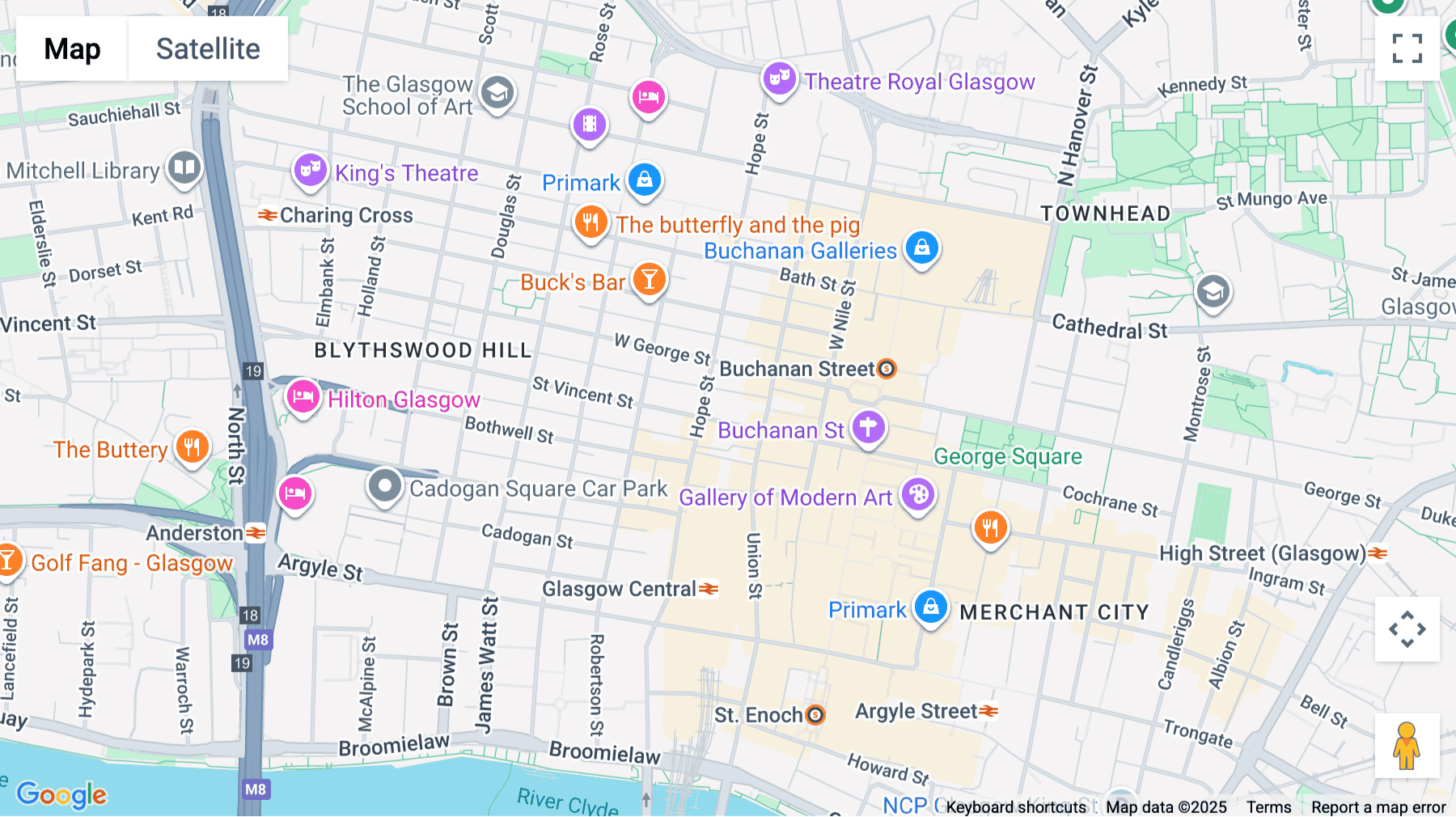 Click for interative map of 124 St Vincent Street, Framework, Glasgow