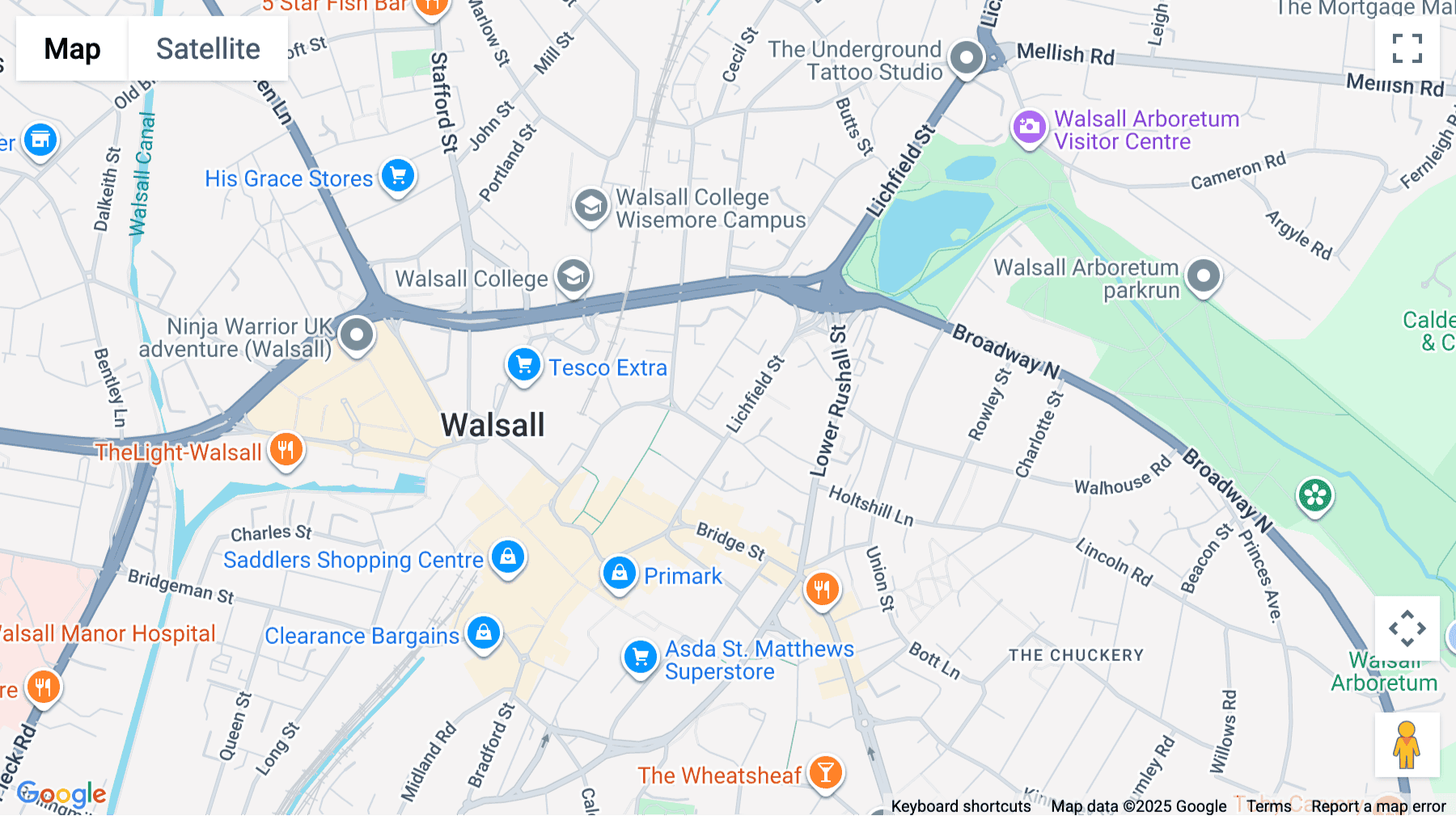 Click for interative map of 17 Lichfield Street, Walsall