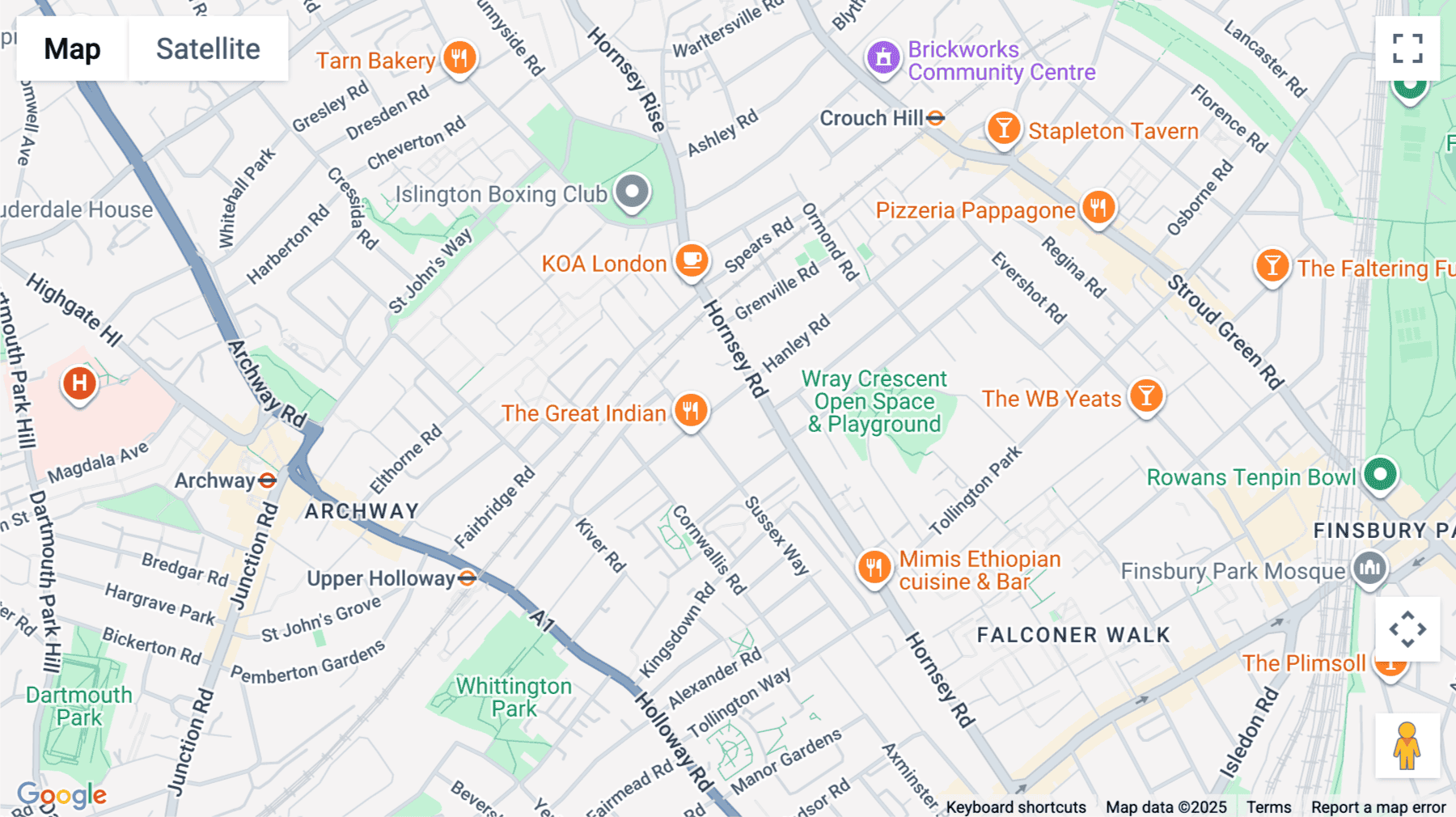 Click for interative map of 159-163 Marlborough Road, Islington Studios, London