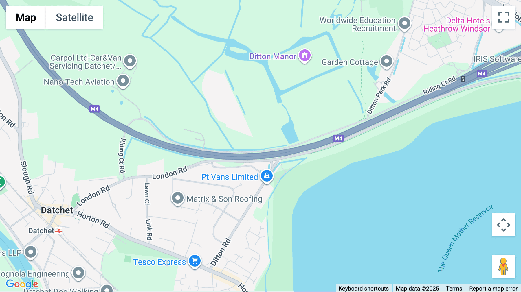 Click for interative map of Riding Court Road, Datchet, Slough, Slough