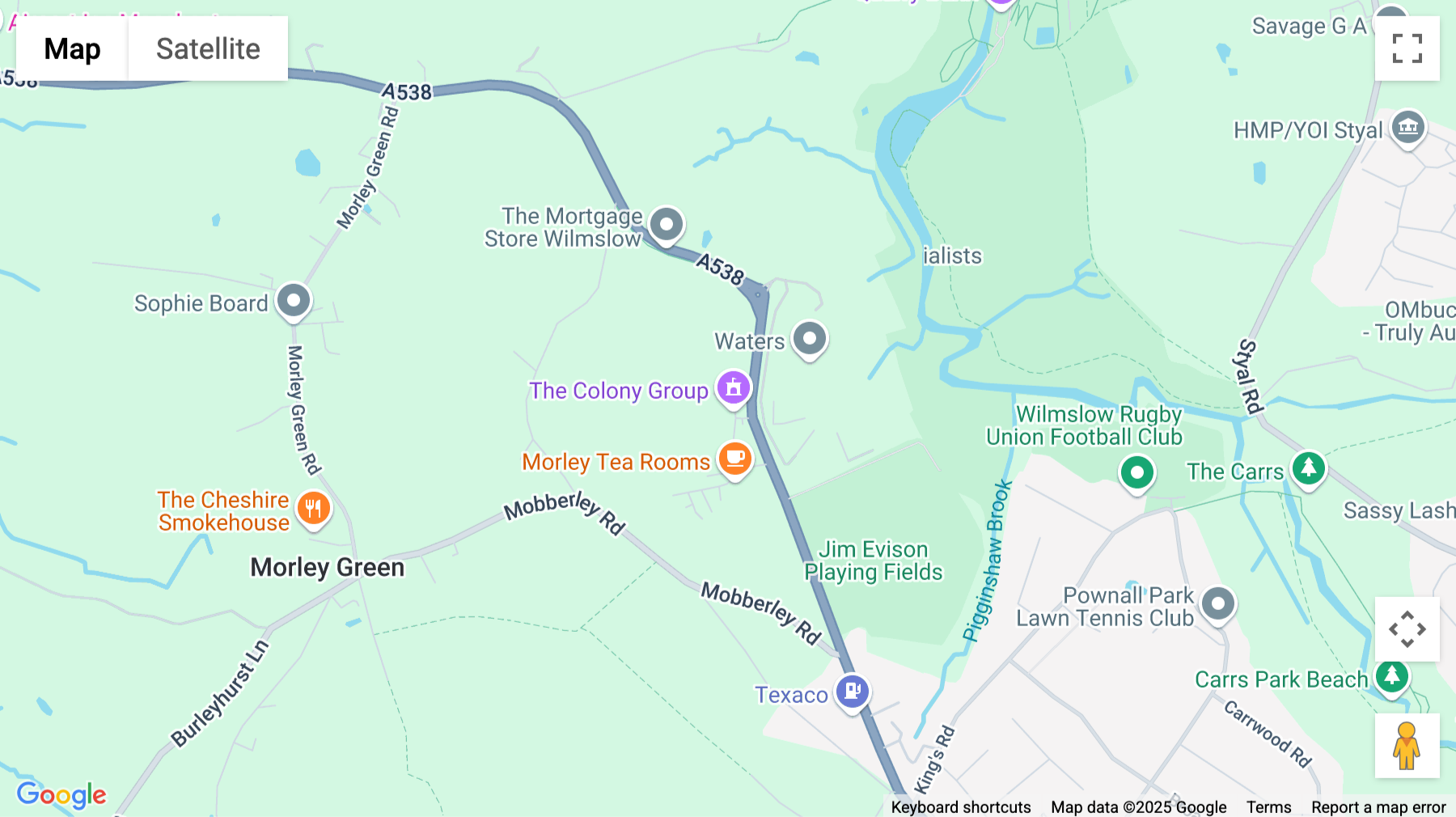 Click for interative map of Altrincham Road, Wilmslow