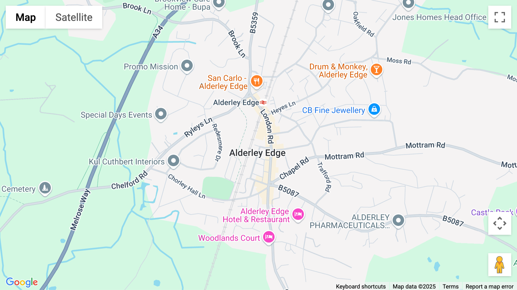 Click for interative map of 10 West Street, Alderley Edge