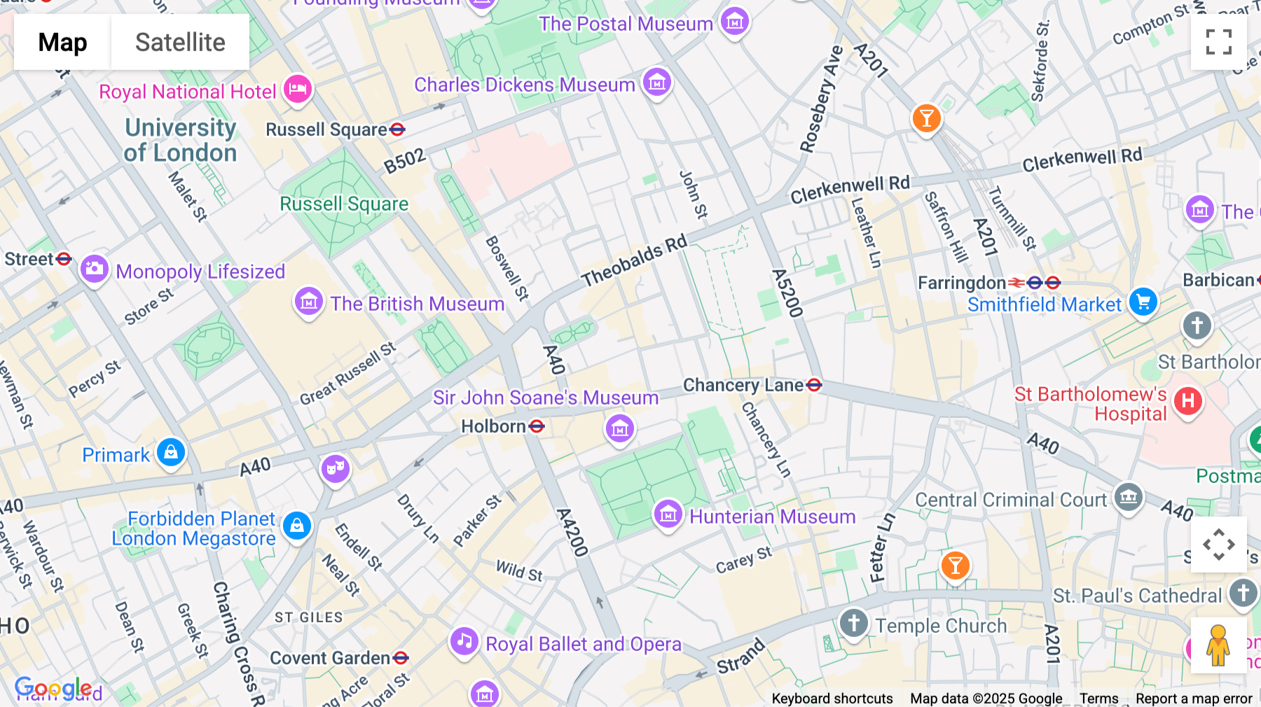 Click for interative map of 35-36 Eagle Street, Adler House, London