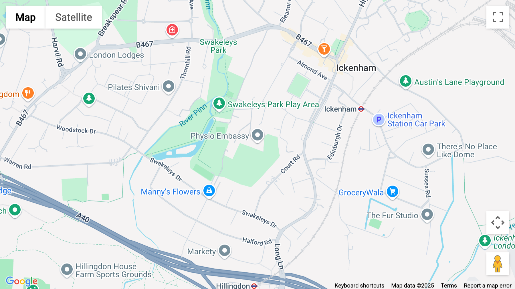 Click for interative map of Milton Road, Uxbridge
