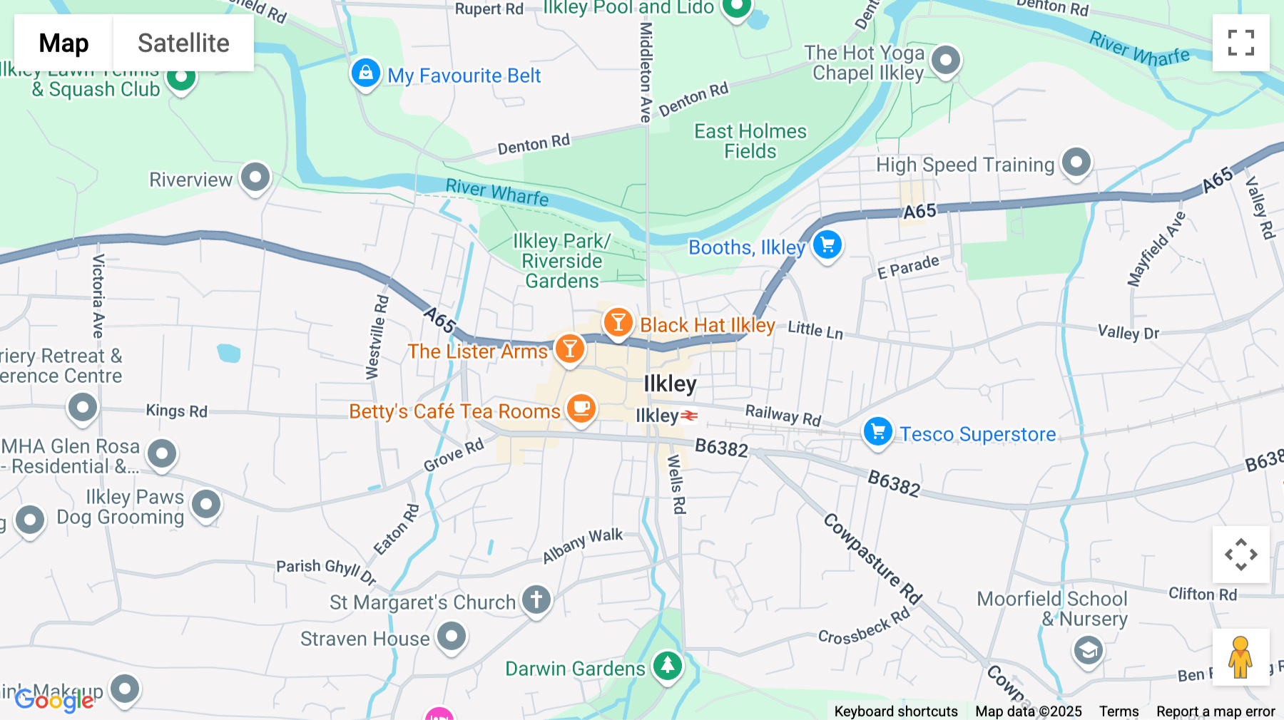 Click for interative map of 41A Brook Street, Ilkley