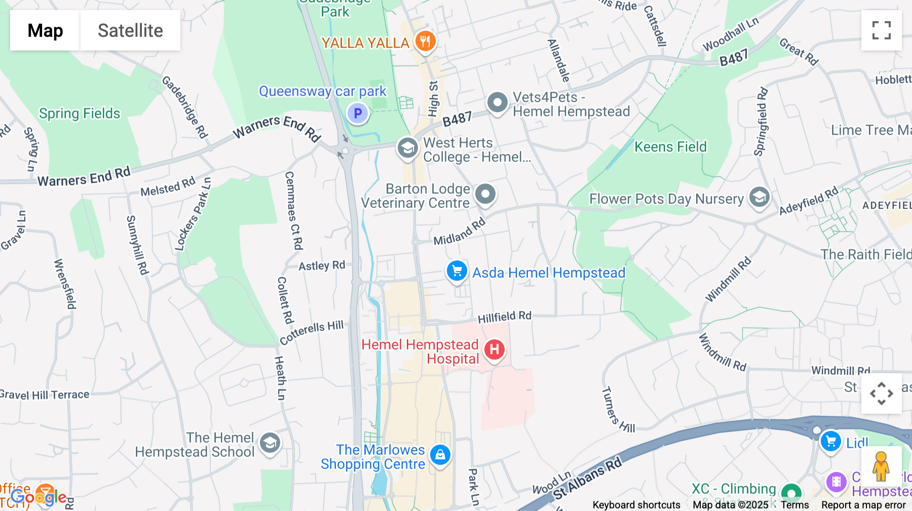 Click for interative map of Midland Road, Fernville Lane, Strathallan House, Hemel Hempstead