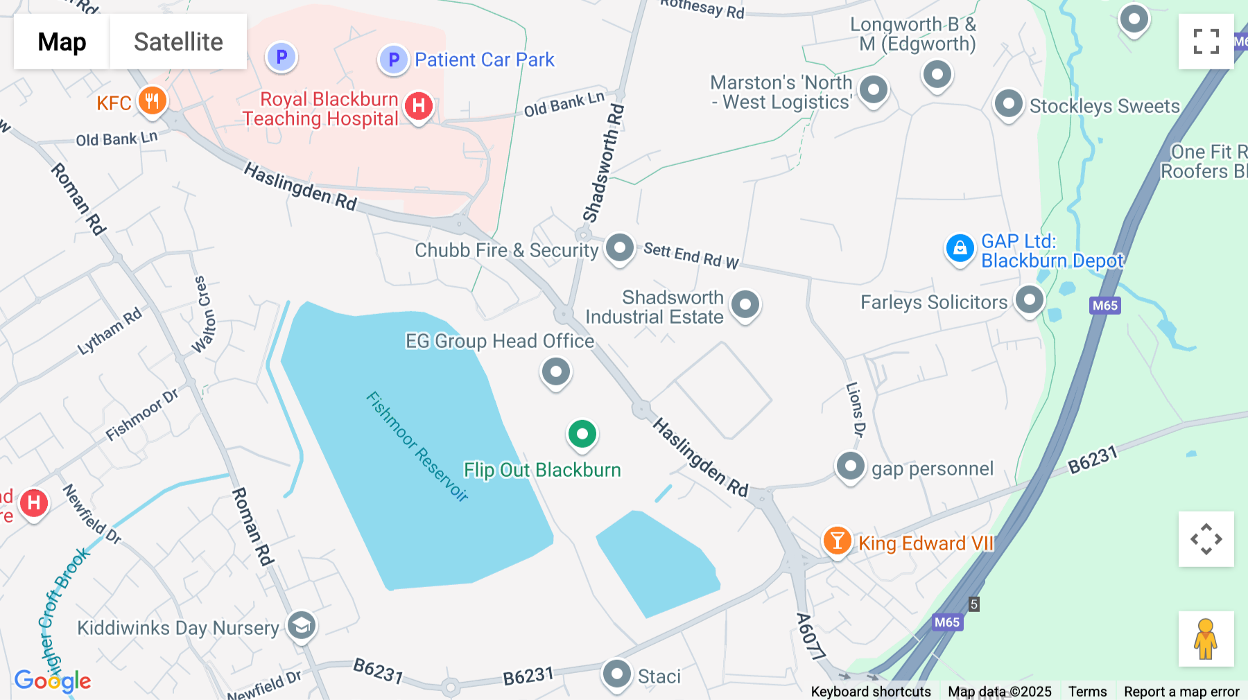 Click for interative map of NJK House, Haslingden Road, Blackburn