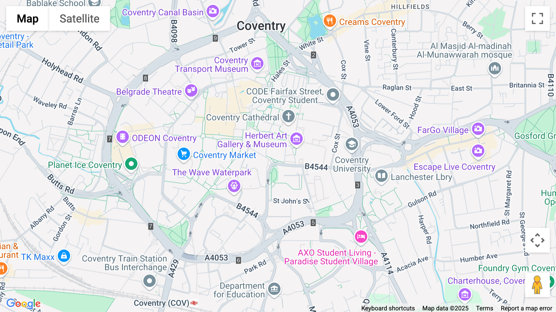 Click for interative map of Earl Street, Coventry