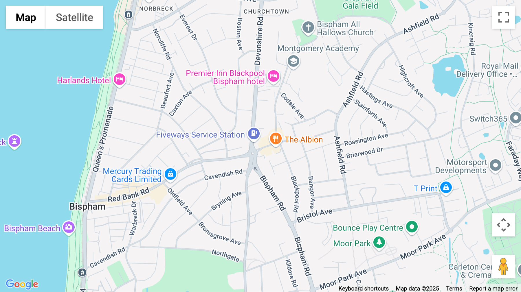 Click for interative map of 321 Red Bank Road, Bispham, Blackpool