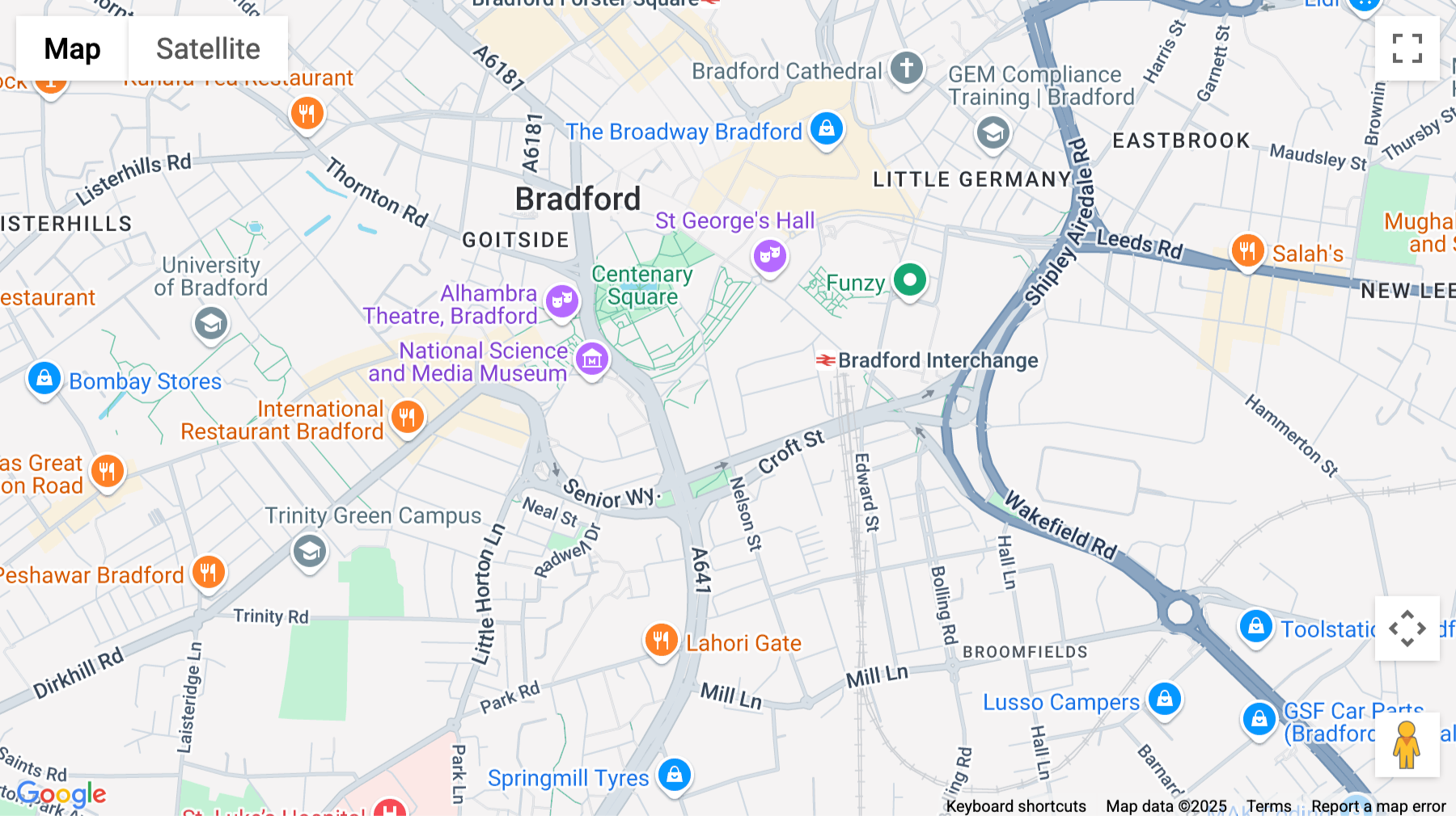 Click for interative map of Latitude, 1 The Interchange, Bradford