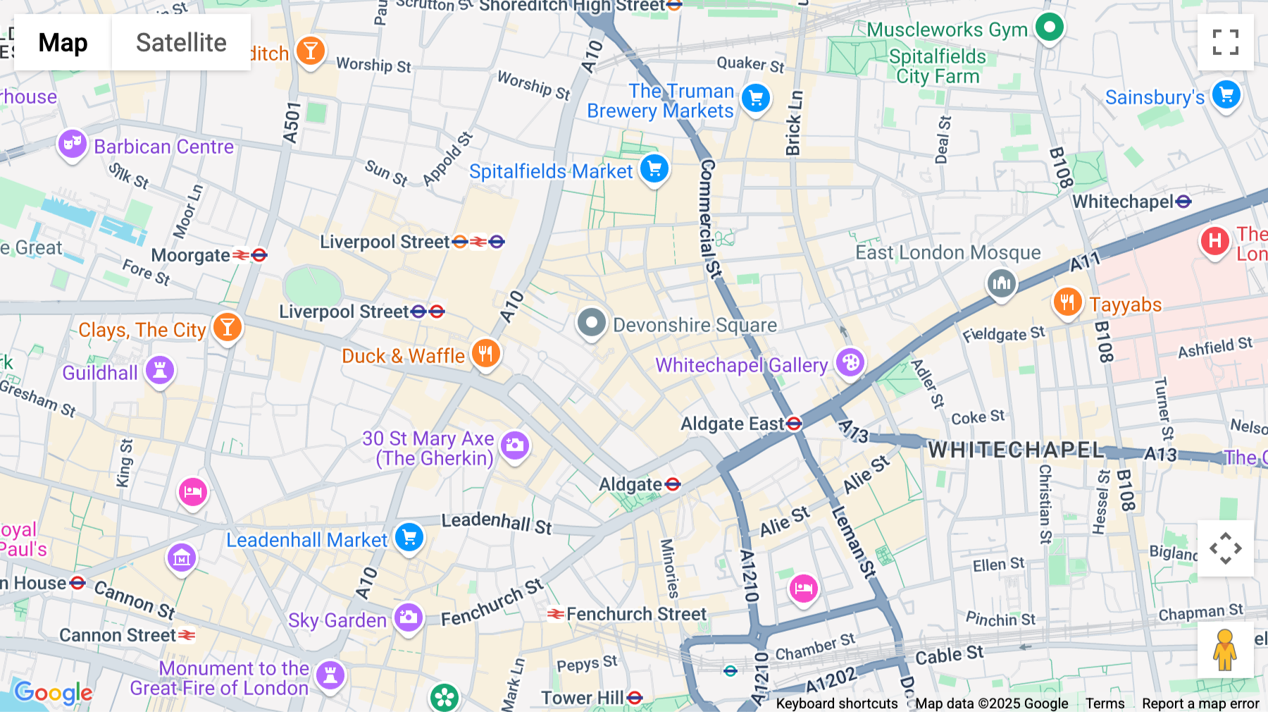 Click for interative map of 80 Middlesex Street, London