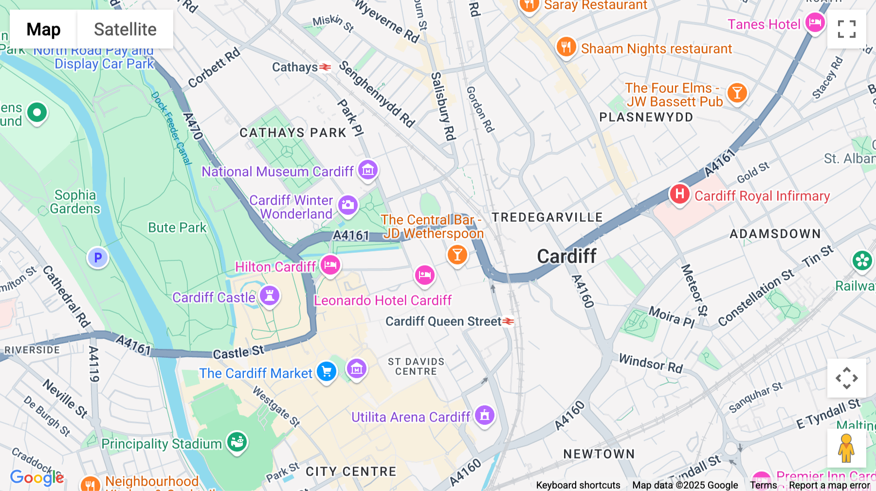 Click for interative map of 18 Windsor Place, Cardiff