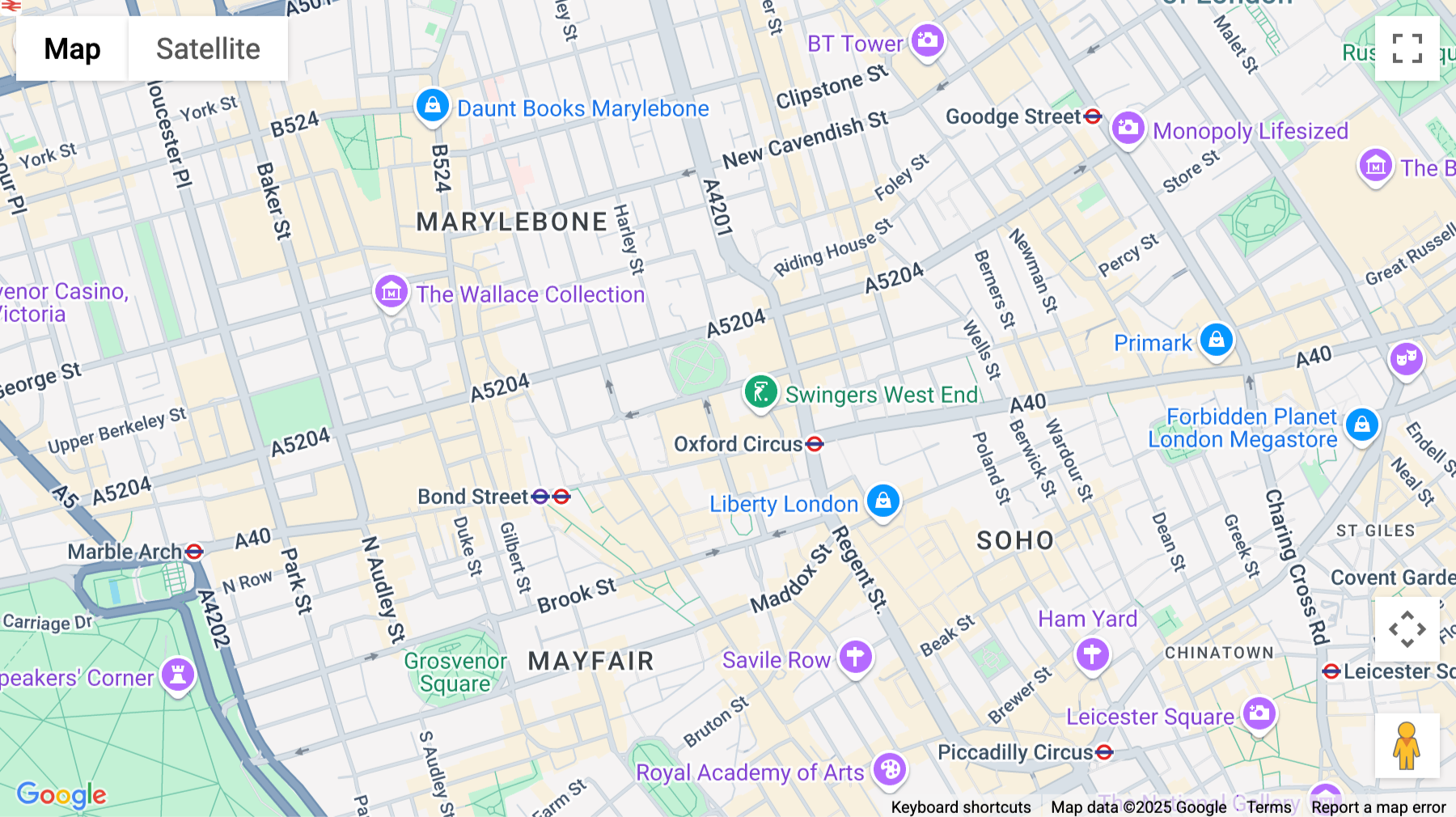 Click for interative map of 33 Cavendish Square, London