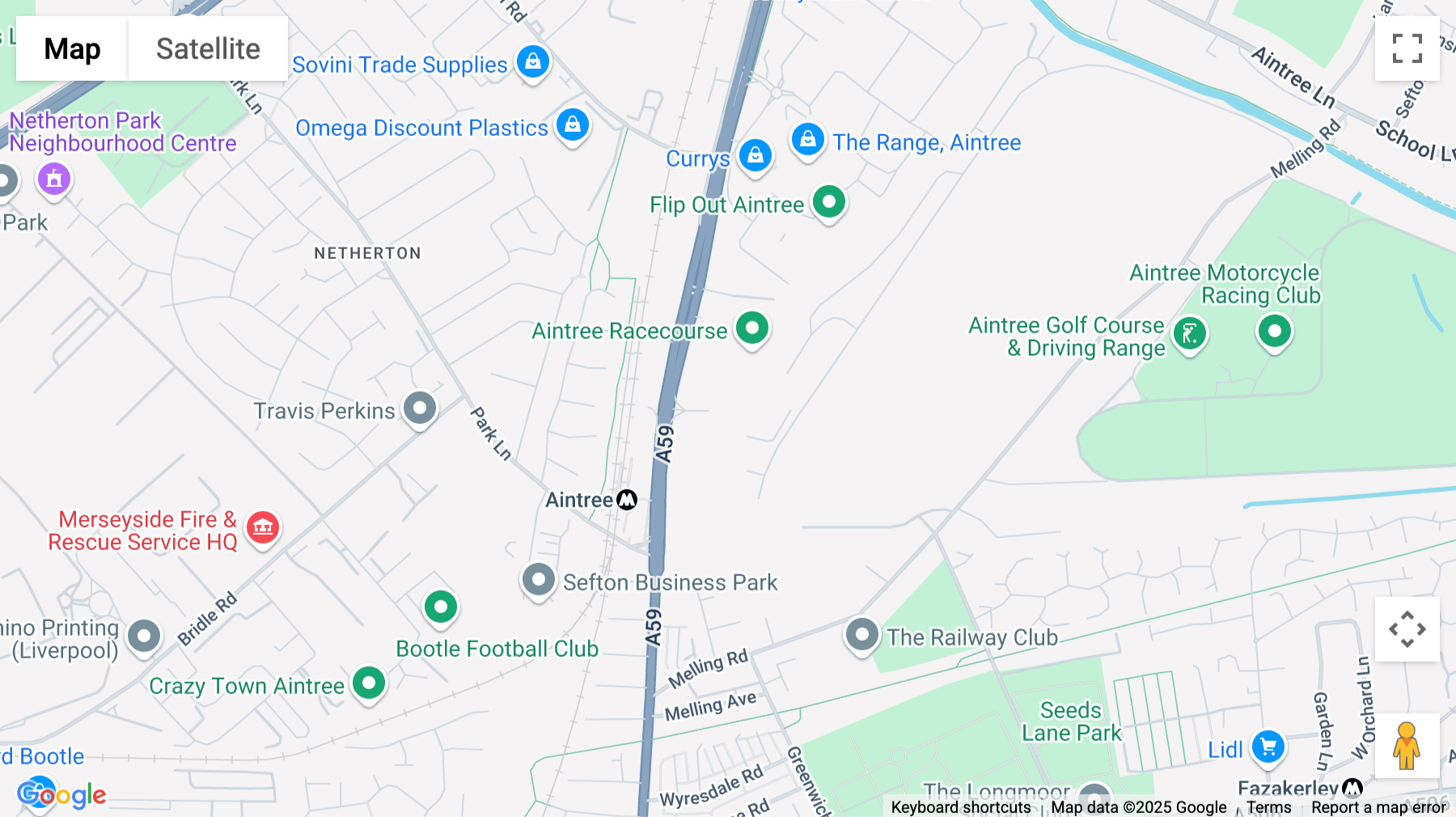 Click for interative map of Ormskirk Road, Aintree Racecourse Executive Box, Aintree, Liverpool