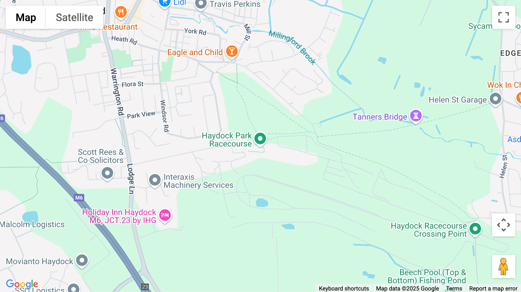Click for interative map of Newton-le-Willows, Haydock Park Racecourse Executive Box, Haydock