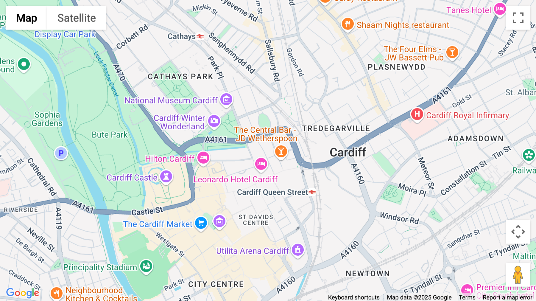 Click for interative map of 16 Windsor Place, Cardiff