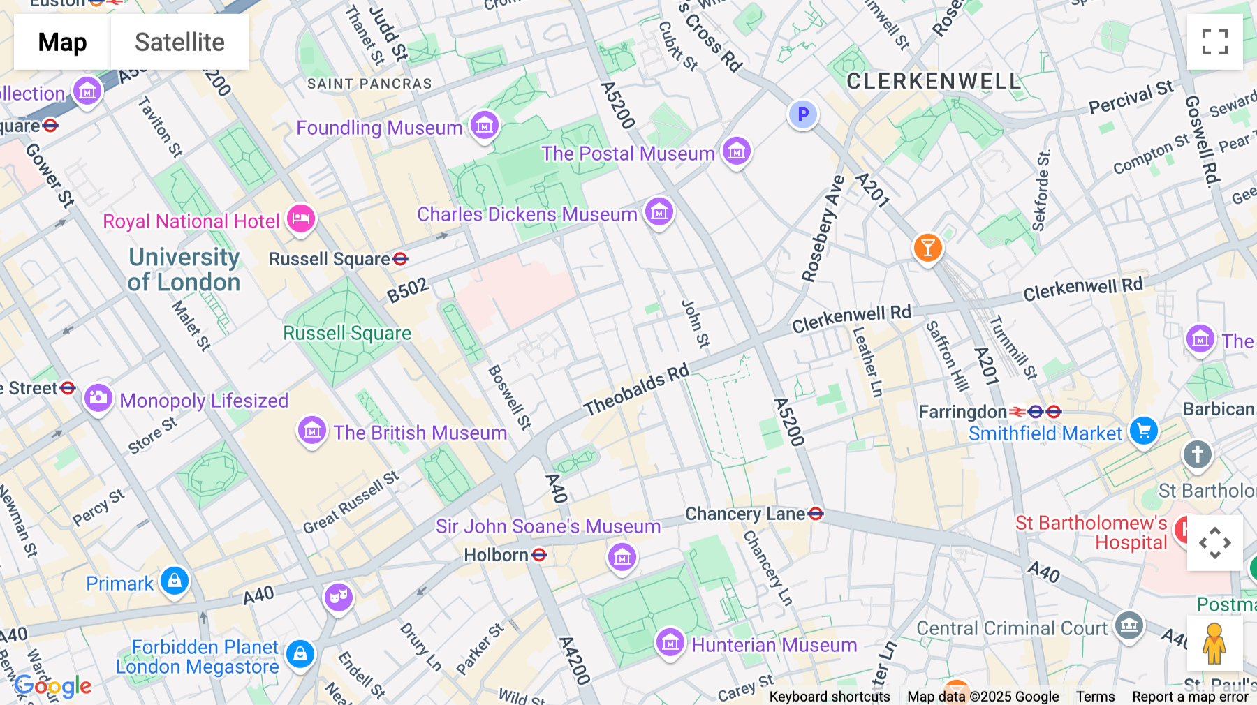 Click for interative map of 6-8 Emerald Street, London