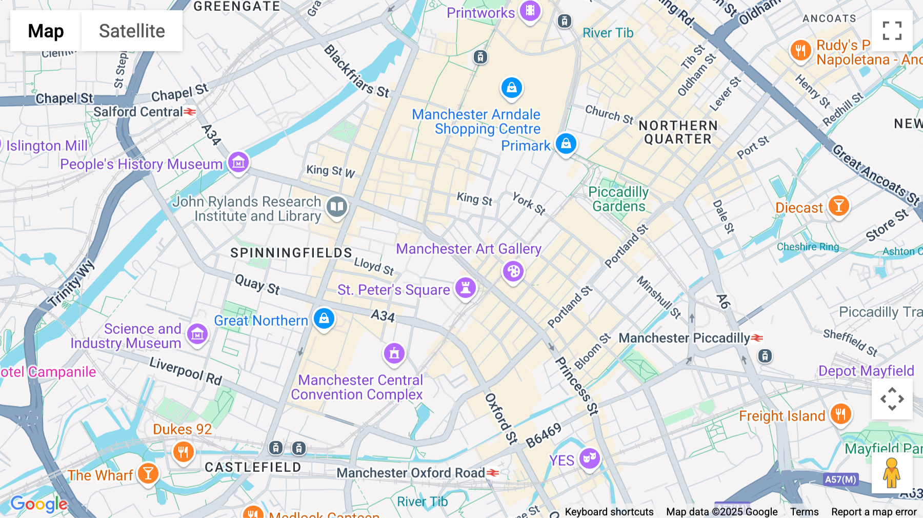 Click for interative map of 55 Princess Street, Manchester