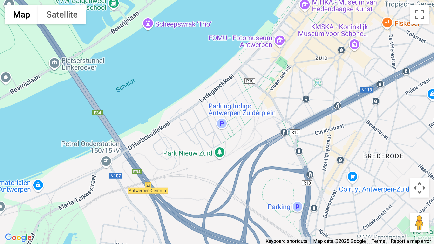 Click for interative map of Michel De Braeystraat 52, Nieuw Zuid, Antwerp