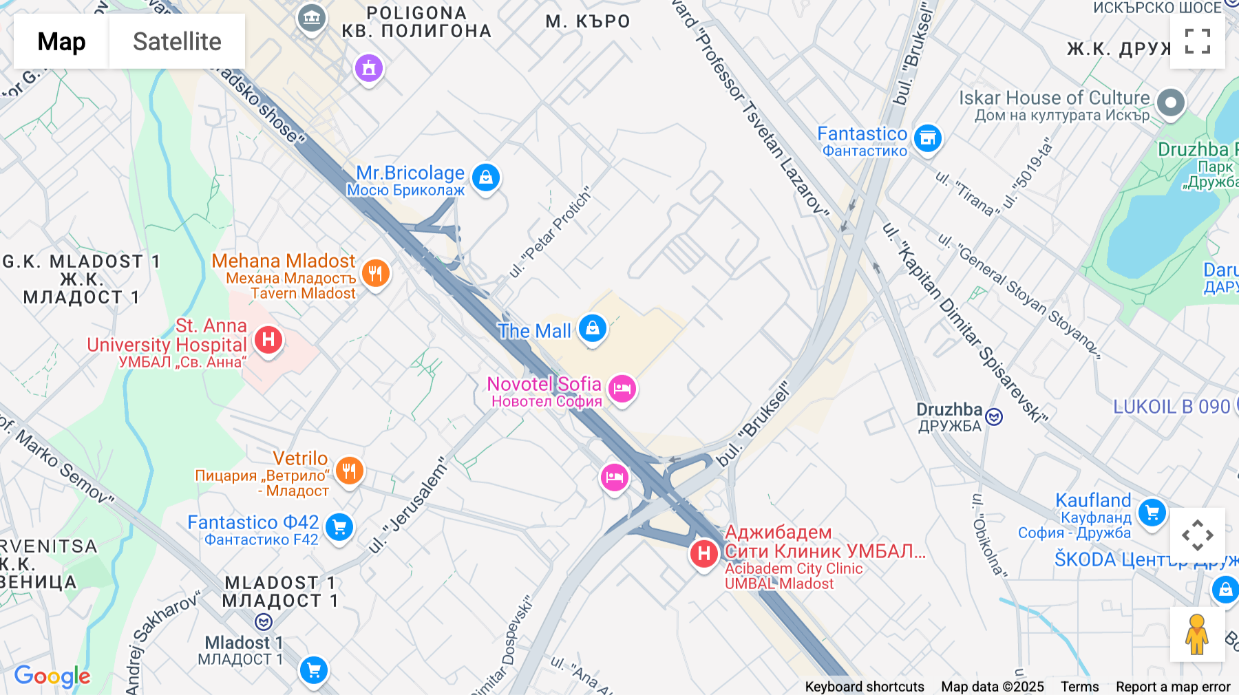 Click for interative map of Building D, 1F, 115 M Tsarigradsko Shose Boulevard, European Trade Center, Sofia