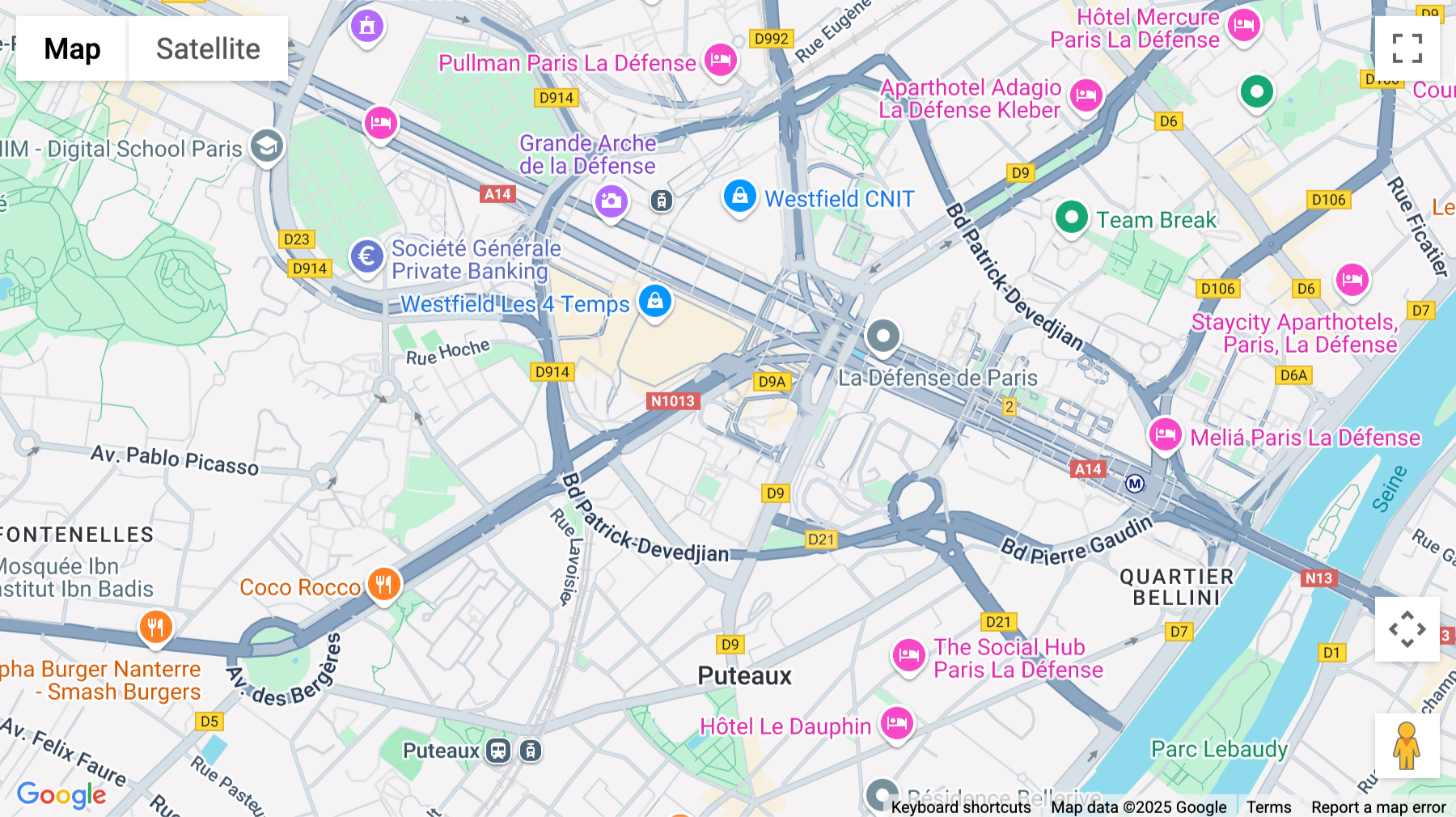 Click for interative map of 1 Avenue Du Président Wilson, Tour HYFIVE (Tour PB5), La Défense, Puteaux
