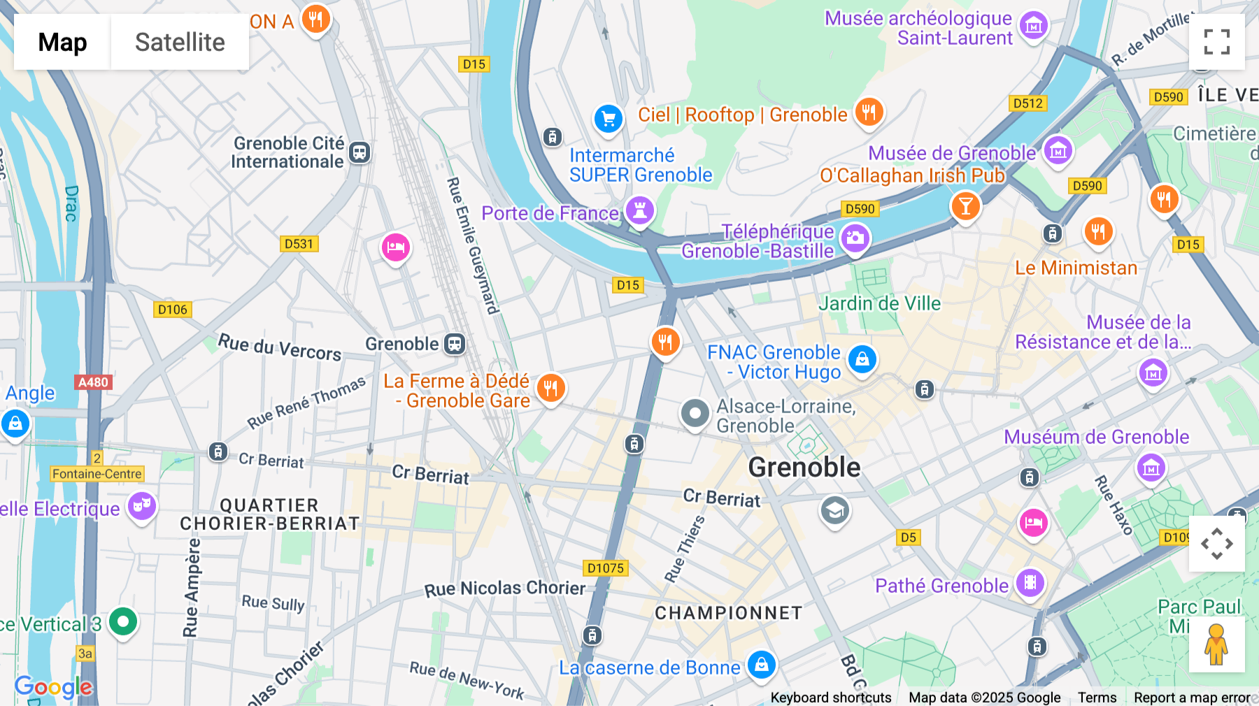 Click for interative map of 30 Avenue Félix Viallet, Grenoble