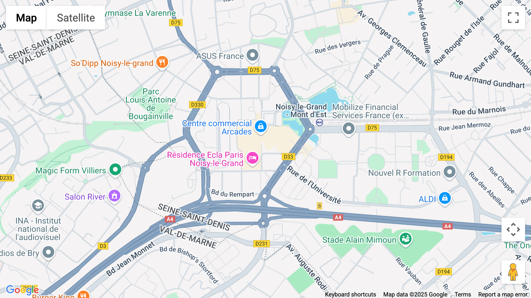 Click for interative map of 201 Rue De La Piazza, Noisy-le-Grand